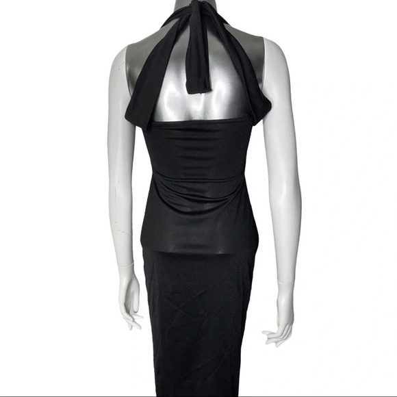 🛍️3/$40 Boohoo Little Black Dress Bodycon Strap Detail  Size 4 - Picture 5 of 6